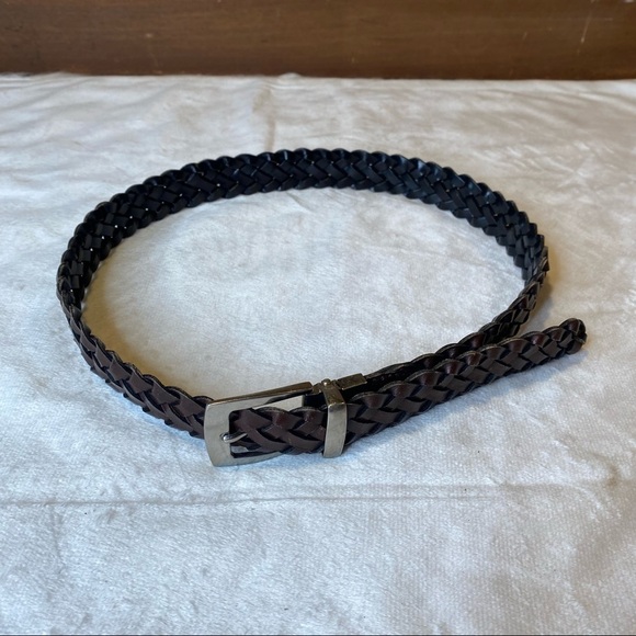 Reversible Leather Braided Belt in Brown & Black Size Large Youth - Picture 5 of 6